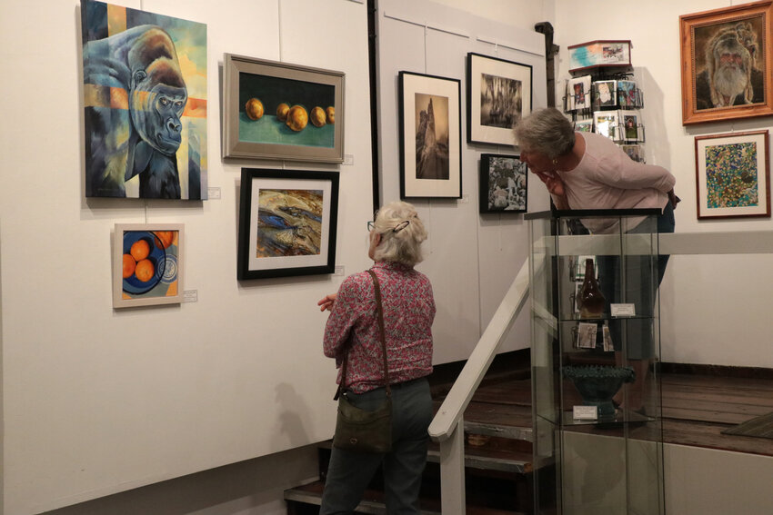 Elizabeth Scott and Karen Chambers, who live in Larkspur and Arvada, met halfway in Littleton for lunch. Afterwards, they wandered into the Depot Art Gallery and appreciated the Best of Colorado art show.